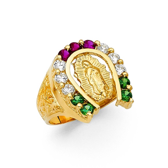 14K Yellow Gold CZ Men's Ring
